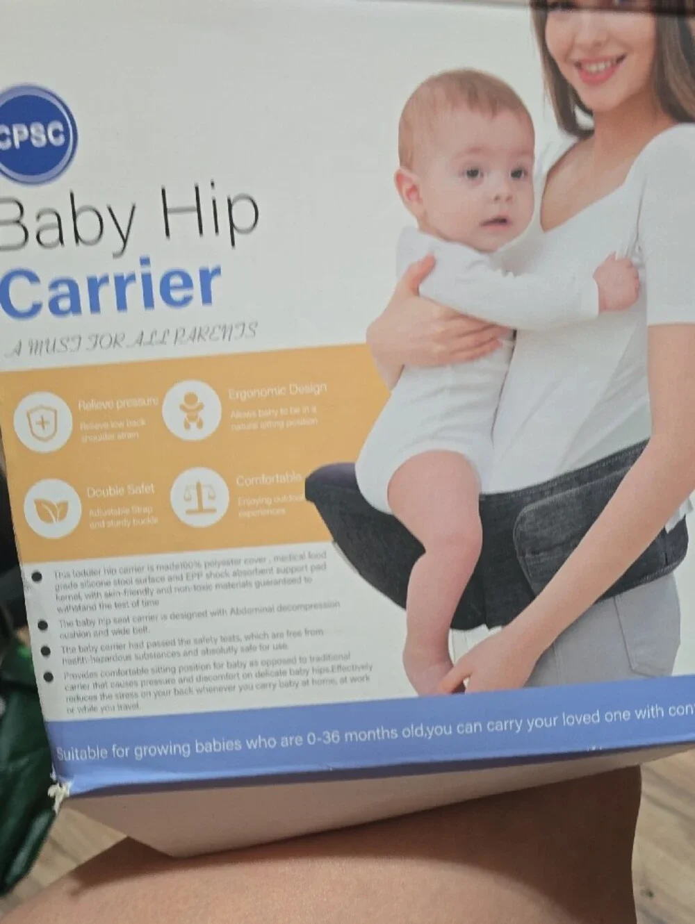 CPSC Baby Hip Carrier - denim